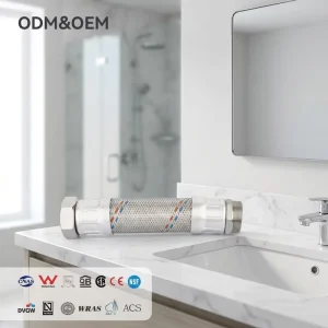 Stainless Steel Braided Hose Red Blue Wire Hot Cold Flexible Modern Kitchen Plumbing Hoses