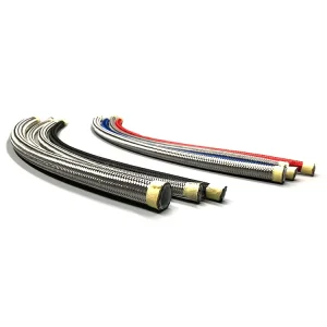 Stainless Steel Braided Hose With Fabric Reinforcement High Pressure Stainless Steel Braided Ptfe Hose