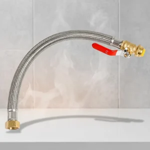 Stainless Steel Braided Push Fit Hose Quick Connect Flexible Water Supply Line Lead Free Brass Fittings Burst Resistant