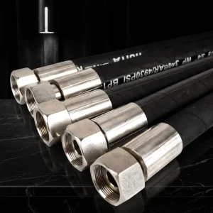 Stainless Steel Braided Synthetic Rubber Hydraulic Hose Assembly With Hex Crimp Fitting 340 Bar for Excavator Construction