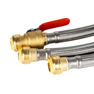 Stainless Steel Braided Water Hose with Push to Connect Fitting Flexible Supply Line for Water Purifier and Ice Maker