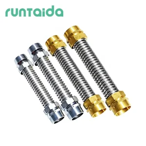 Stainless Steel Corrugated Flexible Hose with Brass Fitting Air Conditioner Fan Coil Connection Hose
