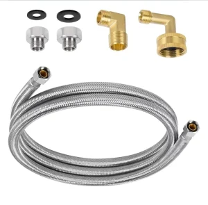 Stainless Steel Dishwasher Hose Installation Kit No Lead Burst Proof Water Inlet Supply Line