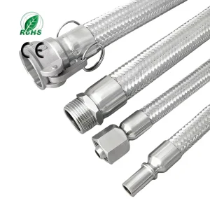 Stainless Steel Flexible Corrugated Metal Hose Double Wire Braided Anti Corrosion High Temperature for Chemical Industrial Use