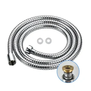 Stainless Steel Flexible Shower Hose 1.5M Anti-Twist Universal Shower Head Hose Connector with Brass Nut for Bathroom