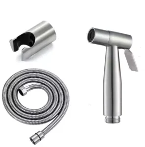 Stainless Steel Handheld Bidet Sprayer Adjustable Pressure Toilet Faucet Diaper Sprayer Set Hose Attachment for Bathroom