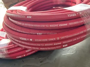 Steam Hose with Braided Steel Wire Layer Hydraulic Rubber Hose 20bar Cutting Service 265F 1 in Diameter