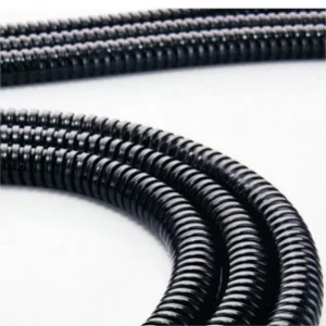 Steel PVC Coated Flame Resistant Flexible Pipe Snake Skin Tube Wave Cable Protection Sleeve Black Covered Wire Hose