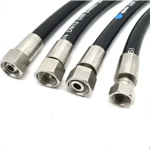 Steel Wire Braided Synthetic Rubber Hydraulic High Pressure Hose ISO9001 Certified for Medium Oil Water Customizable Cutting