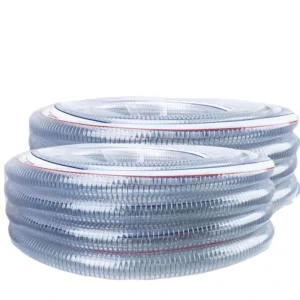 Steel Wire Reinforced Transparent PVC Hose CE ROHS Certified Food Grade Antistatic Cutting Available 2 12mm Outer Diameter