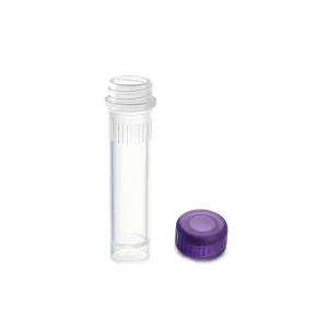 Sterile 1.8ml 2ml PP Micro Cryogenic Vials with Purple Screw Caps USP Class 6 for Laboratory and Hospital Use