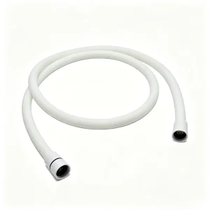 Super Flexible White Silicone Shower Hose with Brass Nut NSF WRAS Certified Anti Tangle Smooth Touch for Bathroom Use