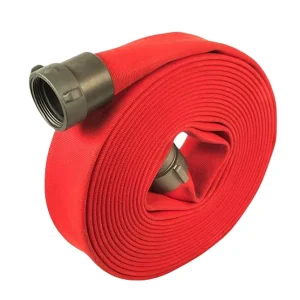 Supplier Fire Equipment Red Layflat Garden Water Hose 1″ 8″ Double Jacket Fire Fighting Hose