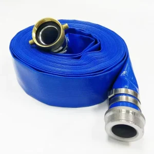 TOP QUALITY GJ-1 PVC Blue Lay Flat Discharge Water Hose 8″ Inch Custom Length for Pool Pump Farm Agriculture Irrigation