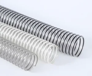TPU PVC Copper Plated Steel Wire Hose Transporting Dust Smoke Heat resistant Corrugated Pipe Transparent ROHS Certified