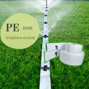 Tear Resistant PE 420g Pre Perforated Woven Layflat Hose Balanced Water Mist Custom Size for Strawberry Greenhouse
