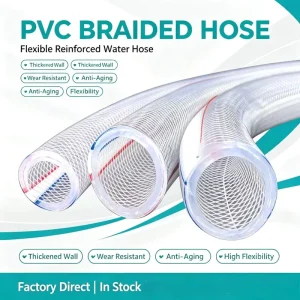Thickened PVC Mesh Reinforced Hose Inner Diameter 6/8MM Flexible Plastic Snake Pipe for Watering Car Washing Heating Drainage