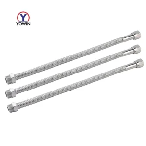 Toilet and Basin Water Supply F1/2 X M1/2 SS304 Corrugated Connector Hose 30-50cm Flexible Plumbing Pipe OEM Factory