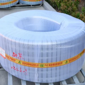 Transparent Durable Flexible Steel Wire Reinforced PVC Spiral Spring Tube Water Hose Cleaning Industry Custom Length 6/3/2 Bar