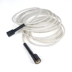 Transparent PVC High Pressure Washer Hose PVC PE Inner Tube White Braided Polyester Reinforcement for 5000 PSI