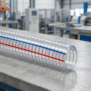 Transparent PVC Spiral Steel Wire Reinforced Hose 30m and 50m Length Industrial Agricultural Use