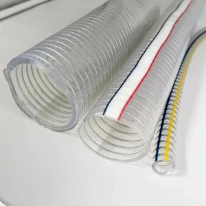 Transparent PVC Steel Wire Hose Food Grade Non Toxic 1 2 4 Inch Used for Food Processing Drinking Water and Garden Irrigation