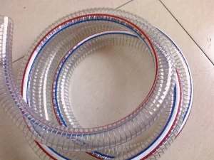 Transparent PVC Steel Wire Hose Spiral Reinforced Thunder Hose 19mm 3/4″x50m Spring Water Hose with Steel Wire