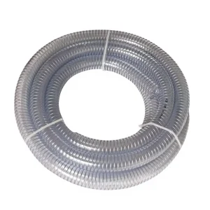 Transparent PVC Steel Wire Suction Hose Flexible Helix Reinforced Discharge Hose For Water Oil Slurry And Vacuum Transfer