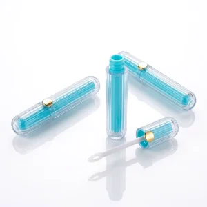 Transparent Vertical Line Lip Gloss Tube Custom Color ABS PETG Plastic Cosmetic Container Screw Cap