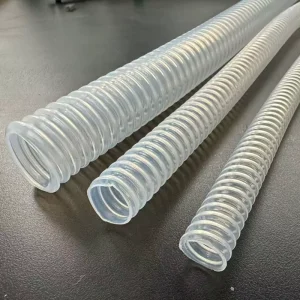 Transparent White Food Medical Grade 100% PTFE Bellows Hose Corrugated Tube Custom Size Aging Resistant