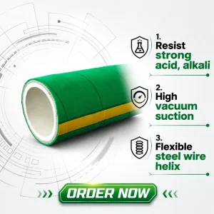 UHMWPE Chemical Suction Discharge Hose Steel Wire Reinforced Acid Alkali Resistant Industrial Chemical Transfer Hose