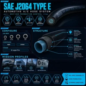 UV Protected EPDM Rubber Air Conditioning Hose SAE J2064 Type C for Outdoor HVAC Units