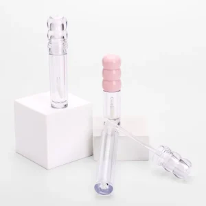 Unique Shape Plastic Color-customized Tube Elegant Lipgloss Tubes Screw Cap Custom Logo Empty Pink Lipstick Tubes