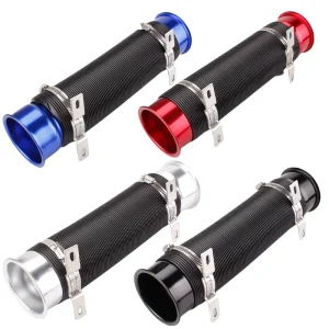 Universal 3inch 76MM Flexible Car Engine Cold Air Intake Hose Inlet Ducting Feed Tube Pipe With Connector & Bracket