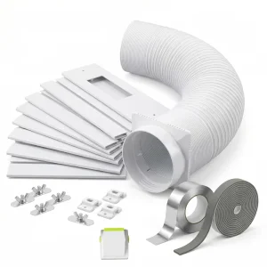 Universal 5.1 Inch Portable Adjustable Sliding Door Window AC Air Conditioner Exhaust Vent Hose Flexible Ventilation Duct Pipe