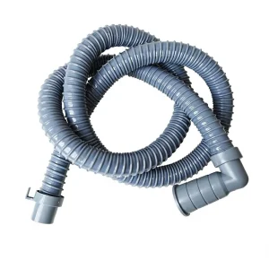 Universal Flexible Gray Plastic Corrugated Drain Hose for Washing Machine Leak Proof Extendable Laundry Drain Pipe Replacement