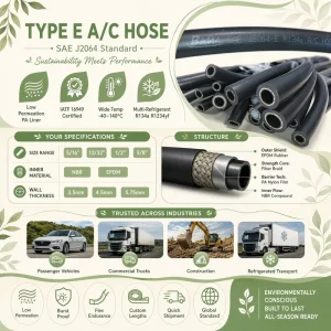 Universal R134a R143A Charging Hose Rubber Air Conditioning Fitting for Refrigerant Filling