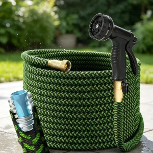 VERTAK 50FT/100FT Stainless Steel Garden Hose Set High-Pressure Leak-Proof Metal Garden Water Hose Pipe with Elegant Design