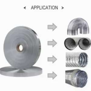 Valueble China Flexible Vent Duct Aluminum PET Tape Hvac Insulated Flexible Duct Pipe Metal Foil AL PET Usd for Flexible Airduct