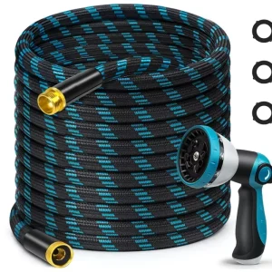 Water Hose Garden Explosive 50 Feet Heavy Duty Garden Hose UV Resistant Strong Leak Proof Lightweight Flexible Tangle Free