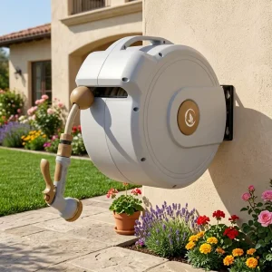 Water Hose Reel Box 10 Meter PVC Retractable Garden Hose Reel High Pressure Water Hose Expandable