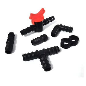 Watering Pipe Fittings Garden Irrigation Fittings Greenhouse Irrigation Fittings Black PVC Joints Straight Elbows Plugs