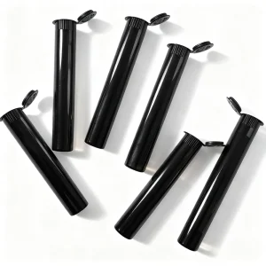 Waterpoof and Child Proof Container 116mm Tubes Black King Size Airtight Plastic Pop Top Tubes with Squeeze Cap