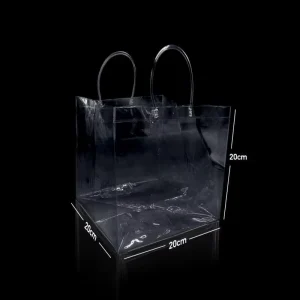 Waterproof Reusable PVC Gift Tote Custom Logo Suitable for Cosmetic Wine Wedding Flower Souvenir Daily Shopping Packaging