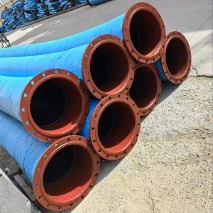 Wear Resistance Flexible Large Diameter Water Suction Discharge Rubber Hose Flange Cutting Customizable Length Customized Color