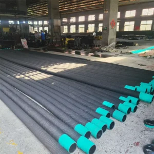 Wear Resistant Black Rubber Steel Wire Hose 152mm Model Cutting Processed for Sand Suction Drainage