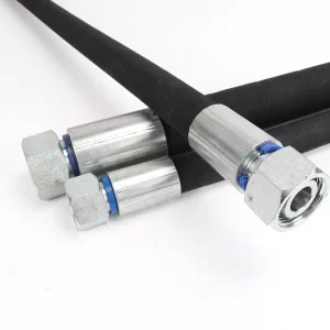 Wear Resistant Flexible NBR Hydraulic Rubber Hose Fittings SAE100 DIN EN853 Standard Black 5/16 3/8 5/8 Inch Oil