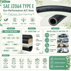 Weatherproof EPDM Rubber AC Hose High Pressure Reinforced Pipe for Automotive HVAC Systems