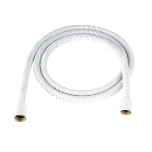 White Double Lock Shower Hose Flexible Anti-Kink Anti-Burst Durable Water Supply Hose with Universal Fittings
