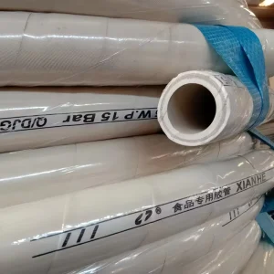 White Food Grade Rubber Hose Sanitary Grade Rubber Hose for Conveying Food Beverages Alcohol and Dairy Products